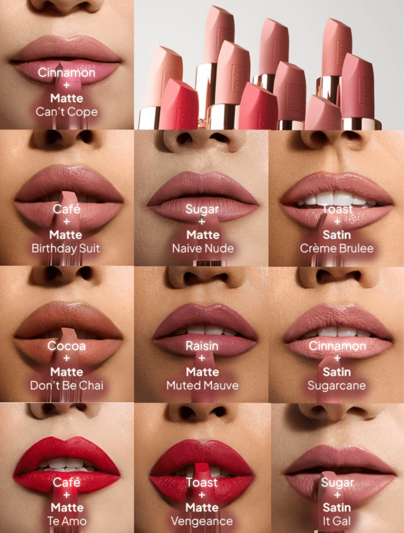 SOSU Cosmetics Matte a Satin rtěnky v kombinaci s Precision Lip Liner, dokonalá konturovací komba